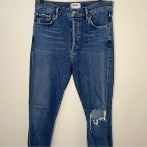 Agolde Nico High Rise Skinny Jeans Women's Size 28 Light Wash Button Fly
